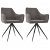 Set di sedie per sala da pranzo di velluto con schienale curvo colore grigio scuro Vida XL