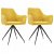 Conjunto de cadeiras de sala de jantar em veludo com encosto curvado de cor amarela Vida XL