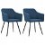 Conjunto de cadeiras para sala de jantar design curvado de cor azul Vida XL