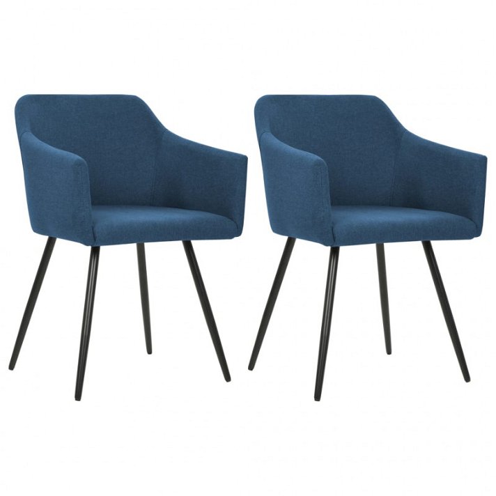 Set di sedie per sala da pranzo design curvo di colore blu Vida XL