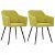 Set di sedie per sala da pranzo design curvo colore verde Vida XL