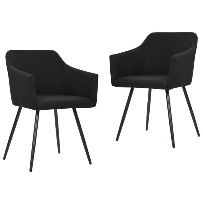 Set di sedie per sala da pranzo dal design curvo colore nero Vida XL