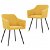 Lot de chaises de salle à manger design incurvées couleur jaune VidaXL