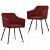 Conjunto de cadeiras para sala de jantar design curvado de cor bordeaux Vida XL