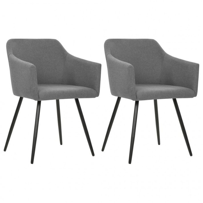Conjunto de cadeiras para sala de jantar design curvado de cor cinzento-claro Vida XL