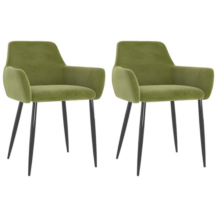Cadeira de sala de jantar em veludo de cor verde-claro Vida XL