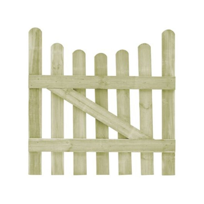 Puerta de valla fabricada en madera de pino verde impregnada de 100x100 cm Vida XL