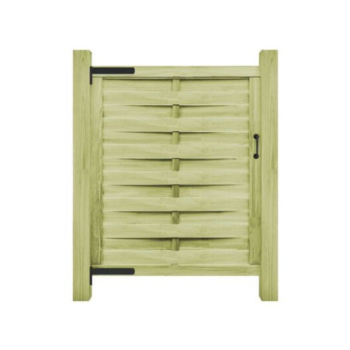 Puerta para valla fabricada en madera de pino verde impregnada 100x125 cm Vida XL