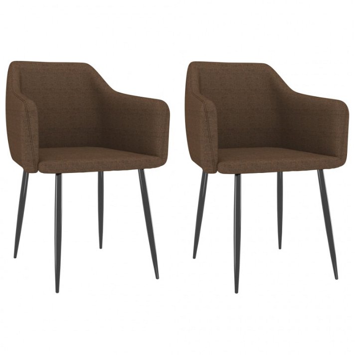 Pack de sillas de comedor tela color marrón VidaXL