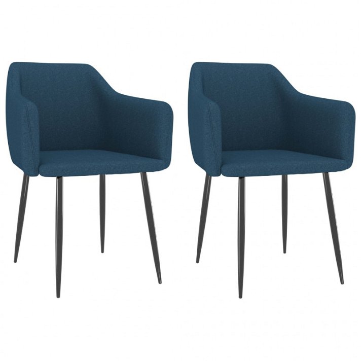 Set di sedie per sala da pranzo di tessuto colore blu Vida XL