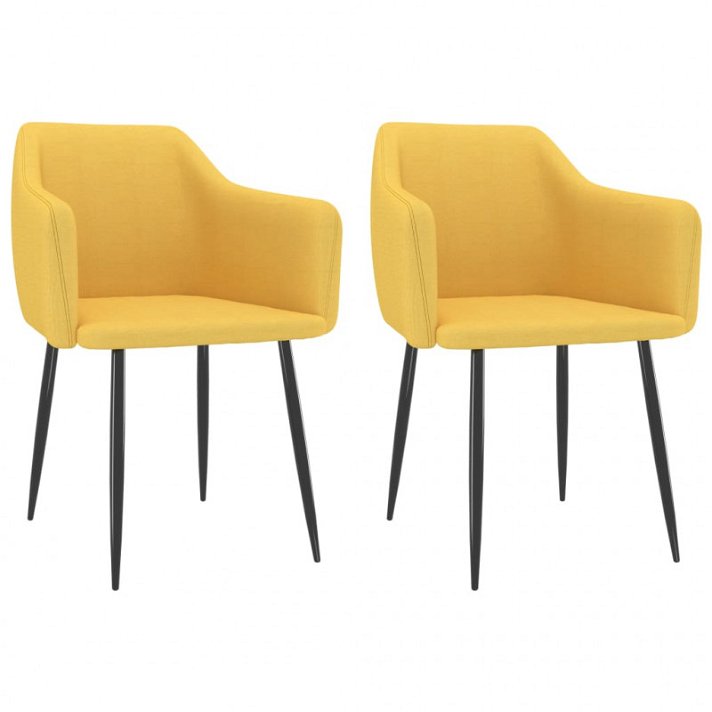 Set di sedie per sala da pranzo tessuto colore giallo Vida XL