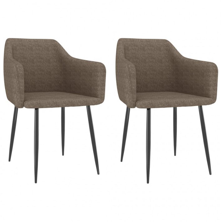 Conjunto de cadeiras para sala de jantar em tecido de cor cinzento-taupe Vida XL