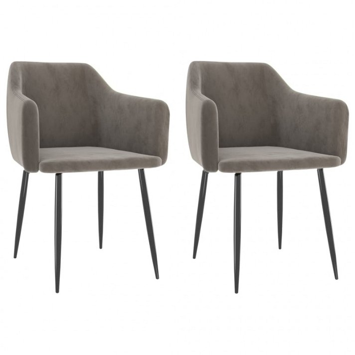 Conjunto de cadeiras modernas para sala de jantar em tecido de cor cinzento-claro Vida XL