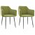 Set di sedie per sala da pranzo moderne di velluto colore verde chiaro Vida XL