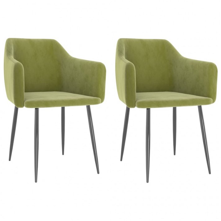 Pack de sillas de comedor modernas de terciopelo color verde claro VidaXL