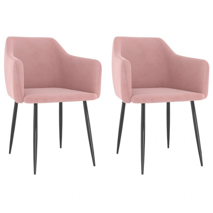 Lot de chaises de salle à manger modernes en velours rose VidaXL