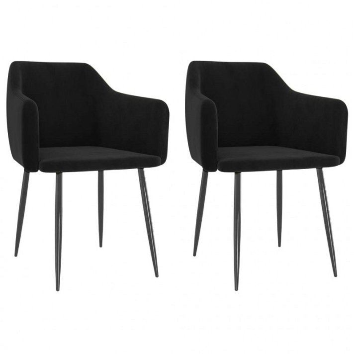 Conjunto de cadeiras de sala de jantar modernas de veludo cor preta Vida XL