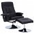 Cadeira de massagem com apoio para pés de couro preto Vida XL