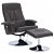 Cadeira de massagem com apoio para pés de couro cinzenta Vida XL