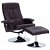 Cadeira de massagem com apoio para pés de couro castanho-escuro Vida XL