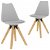 Set di sedie per sala da pranzo colore grigio di legno massiccio di faggio Vida XL