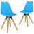 Set di sedie per sala da pranzo colore blu di legno massiccio di faggio design curvo Vida XL
