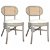 Set di sedie per sala da pranzo di rattan naturale colore grigio chiaro e lino con cuscino bianco crema VidaXL