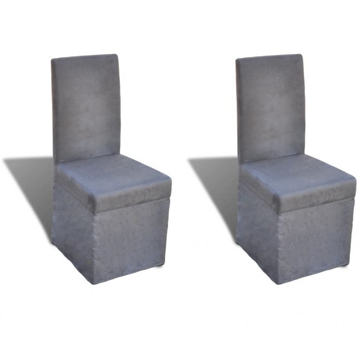 Set di sedie per sala da pranzo con rivestimento di tessuto grigio scuro Vida XL