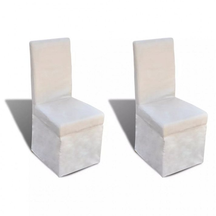 Set di sedie per sala da pranzo con rivestimento di tessuto di colore crema Vida XL
