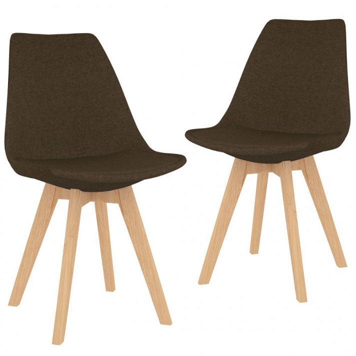 Pack de sillas de comedor con patas de madera de haya color marrón VidaXL