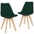 Set di sedie per sala da pranzo con gambe di legno di faggio colore verde scuro Vida XL
