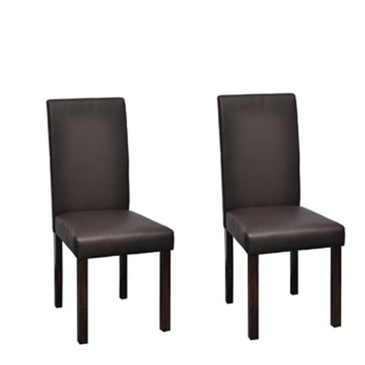 Set di sedie per sala da pranzo fabbricate in pelle sintetica con finitura colore marrone Vida XL