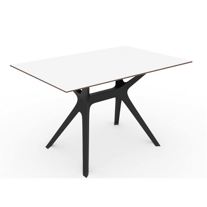Table rectangulaire fabriquée avec un plateau en phénolique compact 90x200 cm Vela L Resol