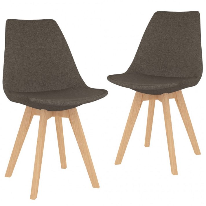 Set di sedie per sala da pranzo con gambe di legno di faggio colore grigio talpa Vida XL