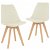 Set di sedie per sala da pranzo con gambe di legno di faggio colore crema Vida XL