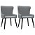 Conjunto de 2 cadeiras acolchoadas estofadas com tecido de poliéster com pernas de aço cinzento claro VidaXL