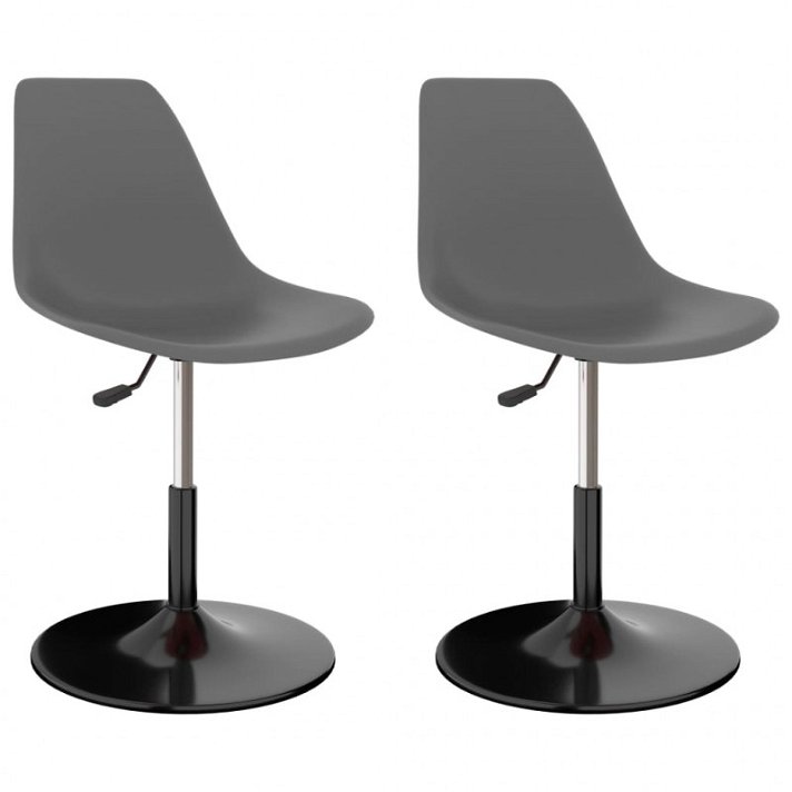 Conjunto de cadeiras para sala de jantar giratórias com altura ajustável cinzento-claro Vida XL