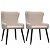 Set di 2 sedie in tessuto imbottito con gambe in acciaio nero e rivestimento color crema Vida XL