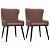 Conjunto de 2 cadeiras acolchoadas fabricadas com aço e tecido com acabamento de cor castanho VidaXL