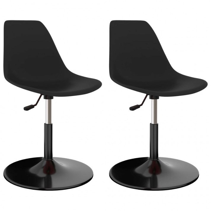 Set di sedie per sala da pranzo girevoli altezza regolabile colore nero Vida XL