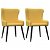 Conjunto de 2 cadeiras acolchoadas fabricadas com aço e tecido com acabamento de cor amarelo VidaXL