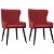Pack de 2 sillas acolchadas elaboradas con acero y tela en acabado color borgoña VidaXL