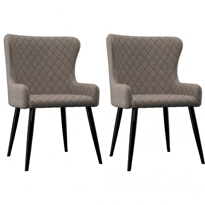 Conjunto de 2 cadeiras acolchoadas fabricadas com aço e tecido com acabamento cinzento taupe VidaXL
