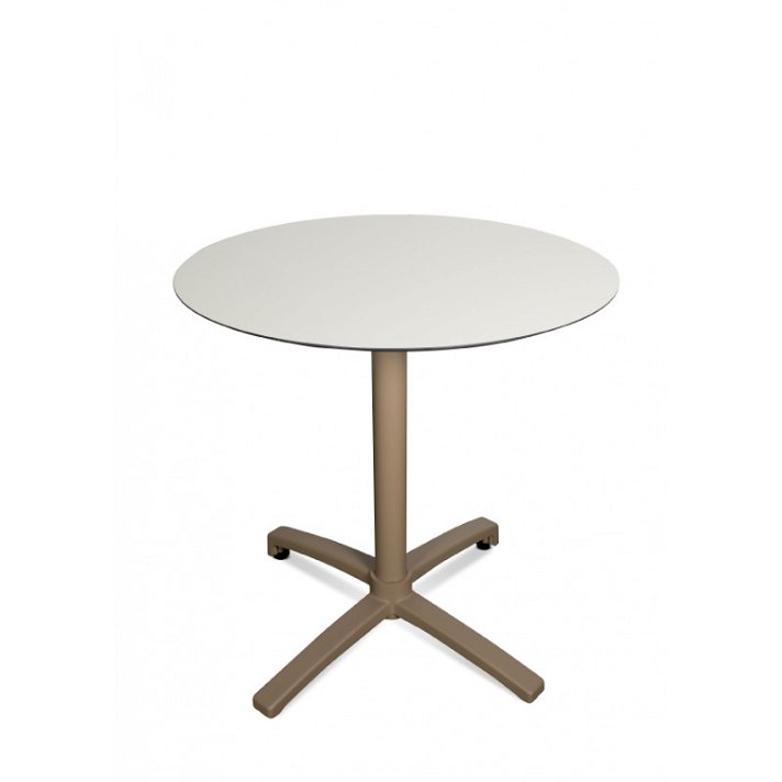 Table ronde rabattable avec pied en aluminium de 80x72 cm de diamètre Drop Resol