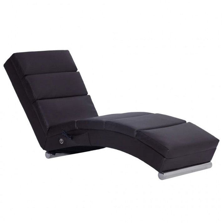 Canapé avec massage en cuir synthétique marron foncé VidaXL