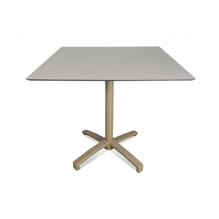 Tavolo quadrato a battente con gamba in alluminio e pannello in fenolico compatto di 70x70 cm Fall Resol