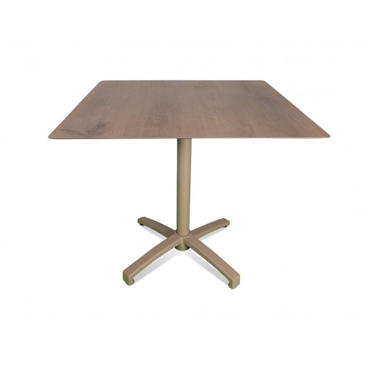 Table rabattable avec pied central fabriquée en aluminium avec plateau en phénolique compact 60 x 70 cm Fall Resol