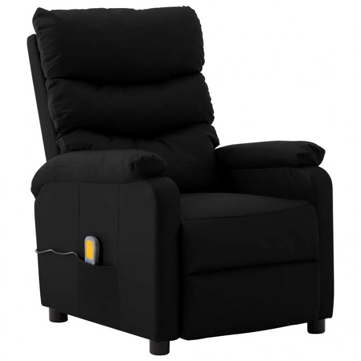 Sillón de masaje reclinable confort cuero sintético negro VidaXL