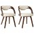 Pack de sillas modernas de madera curvada crema y marrón oscuro VidaXL