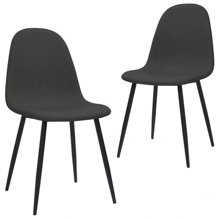 Set di sedie di ecopelle nero Vida XL